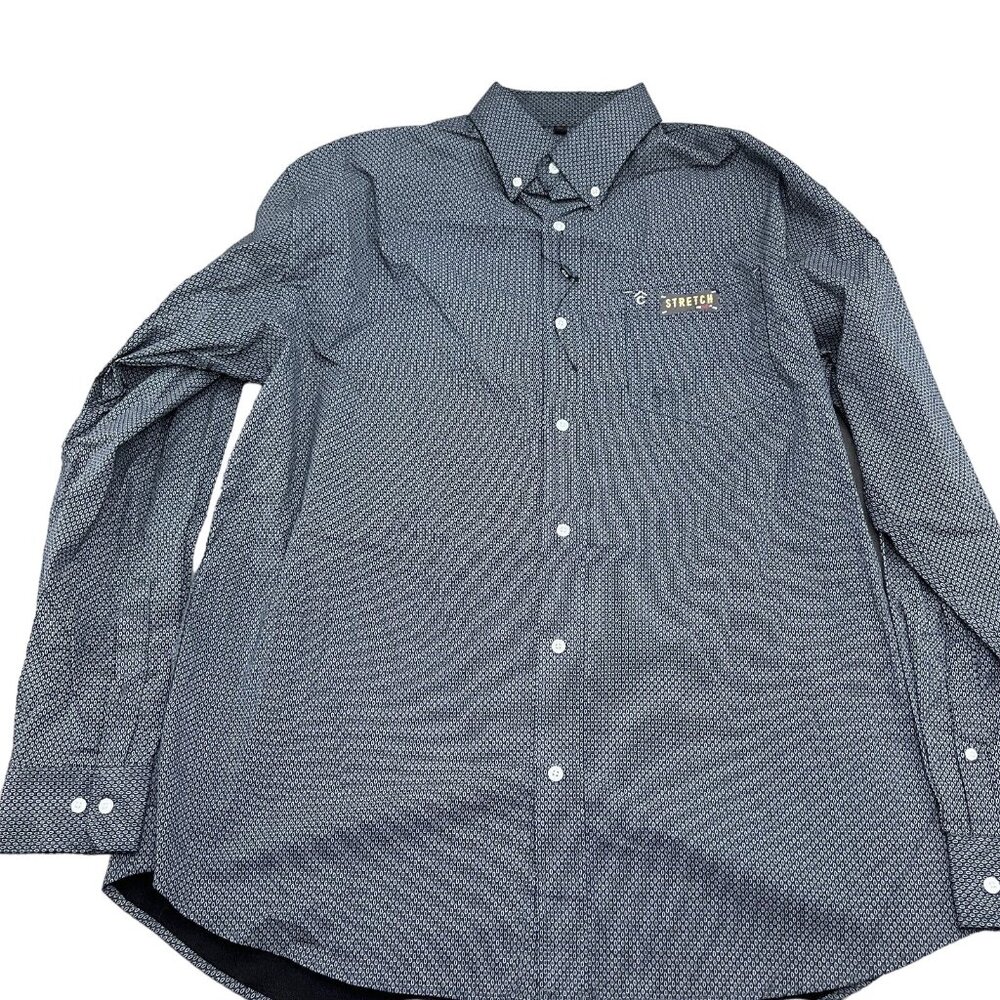Cavenders Rafter Shirt Men XLarge Blue Black Pro-Flex 45 Classic BD New Flaws